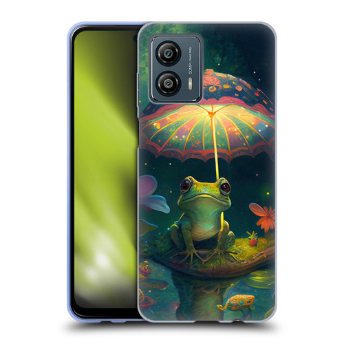 JK Stewart Art Frog With Umbrella Soft Gel Case for Motorola Moto G53 5G