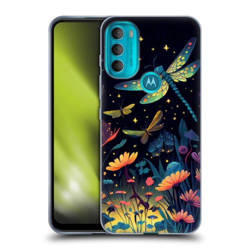 JK Stewart Art Dragonflies In Night Garden Soft Gel Case for Motorola Moto G71 5G