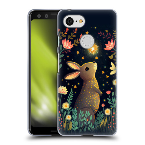 JK Stewart Art Rabbit Catching Falling Star Soft Gel Case for Google Pixel 3