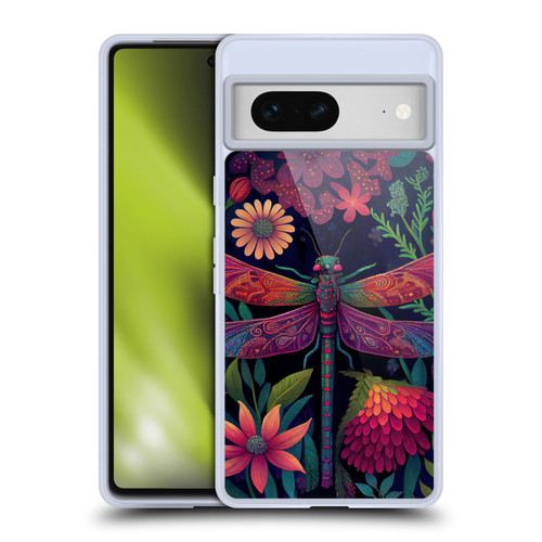 JK Stewart Art Dragonfly Purple Soft Gel Case for Google Pixel 7