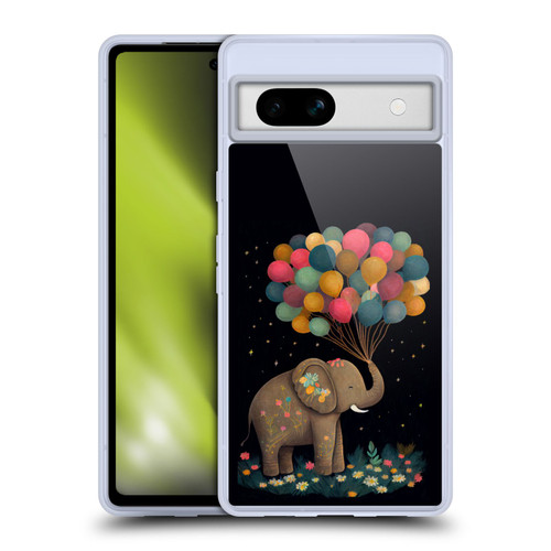 JK Stewart Art Elephant Holding Balloon Soft Gel Case for Google Pixel 7a