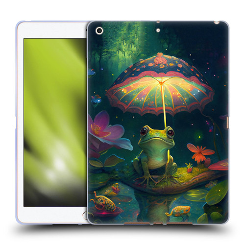 JK Stewart Art Frog With Umbrella Soft Gel Case for Apple iPad 10.2 2019/2020/2021