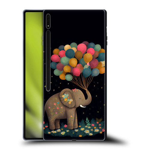 JK Stewart Art Elephant Holding Balloon Soft Gel Case for Samsung Galaxy Tab S8 Ultra