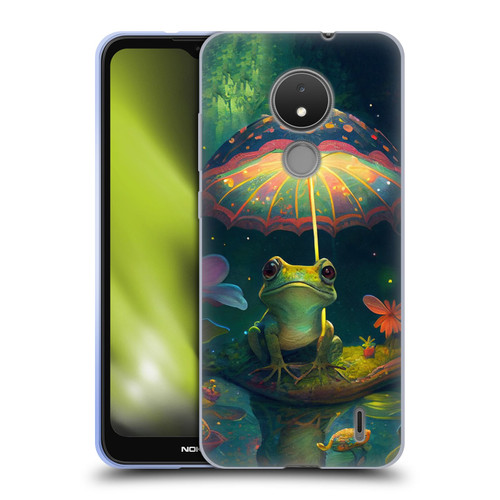 JK Stewart Art Frog With Umbrella Soft Gel Case for Nokia C21