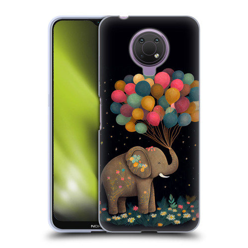 JK Stewart Art Elephant Holding Balloon Soft Gel Case for Nokia G10