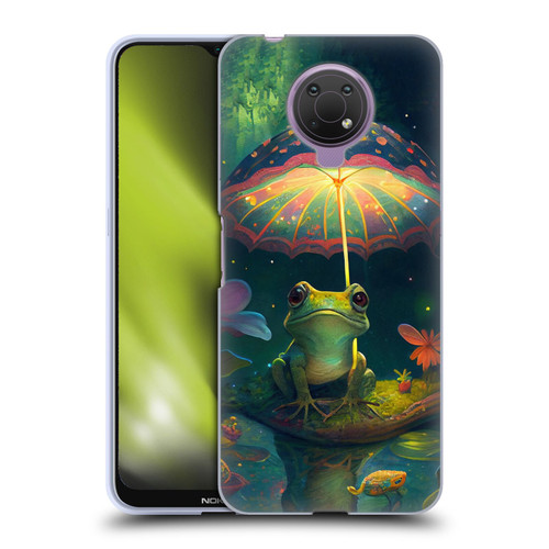 JK Stewart Art Frog With Umbrella Soft Gel Case for Nokia G10
