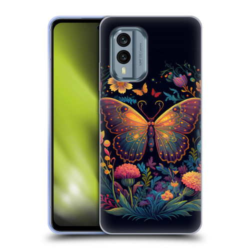 JK Stewart Art Butterfly In Night Garden Soft Gel Case for Nokia X30
