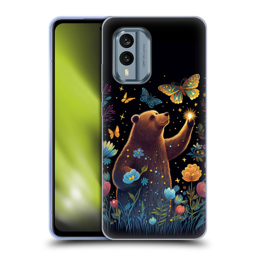 JK Stewart Art Bear Reaching Up Soft Gel Case for Nokia X30