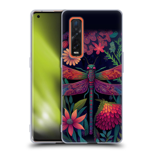 JK Stewart Art Dragonfly Purple Soft Gel Case for OPPO Find X2 Pro 5G