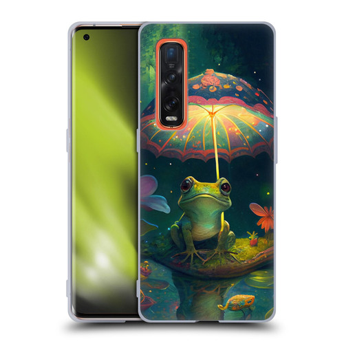 JK Stewart Art Frog With Umbrella Soft Gel Case for OPPO Find X2 Pro 5G
