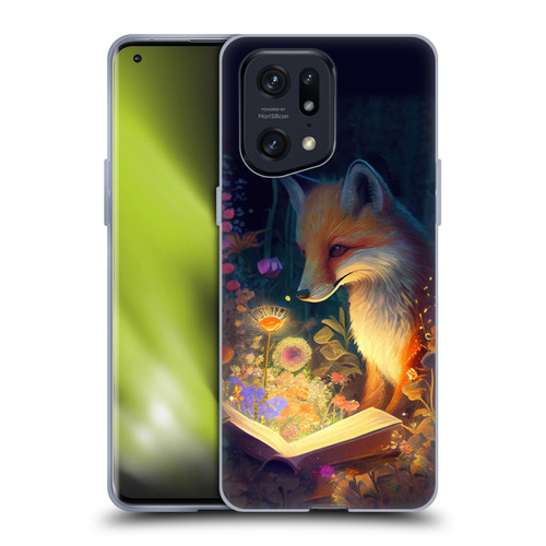 JK Stewart Art Fox Reading Soft Gel Case for OPPO Find X5 Pro