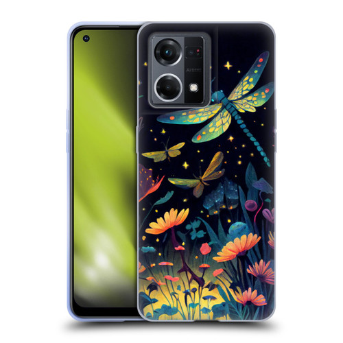 JK Stewart Art Dragonflies In Night Garden Soft Gel Case for OPPO Reno8 4G