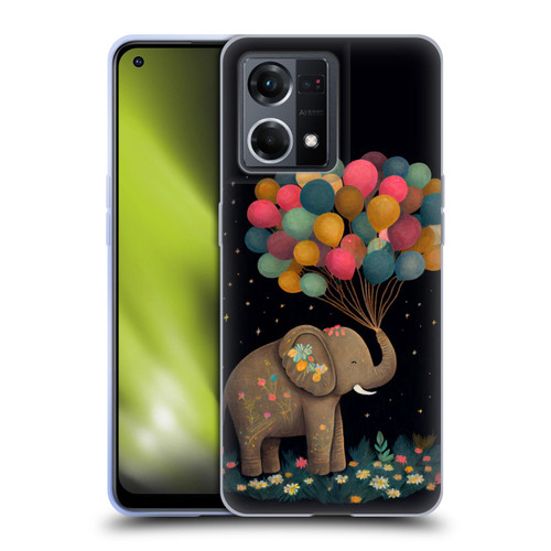 JK Stewart Art Elephant Holding Balloon Soft Gel Case for OPPO Reno8 4G