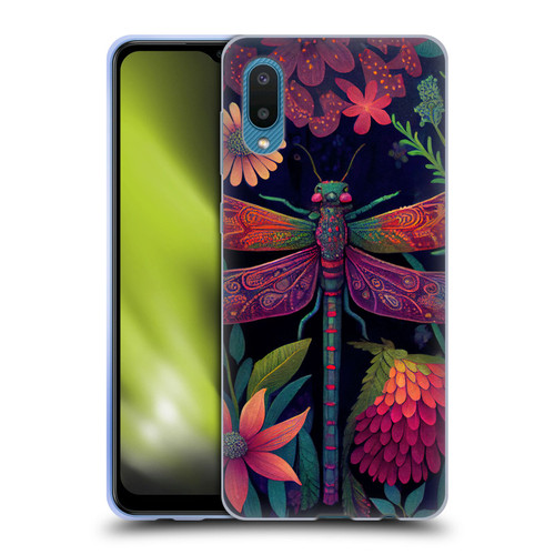 JK Stewart Art Dragonfly Purple Soft Gel Case for Samsung Galaxy A02/M02 (2021)