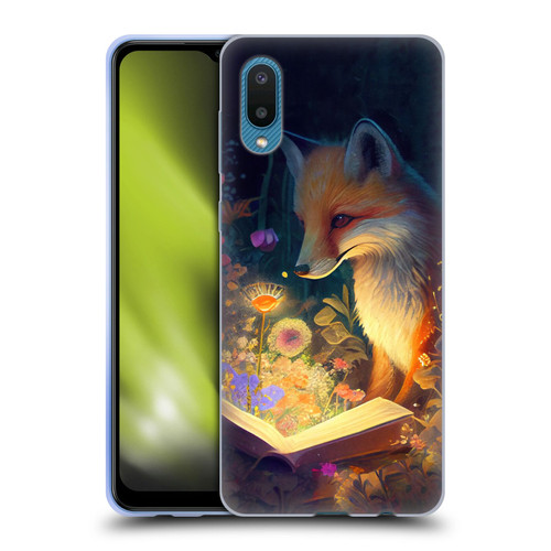 JK Stewart Art Fox Reading Soft Gel Case for Samsung Galaxy A02/M02 (2021)
