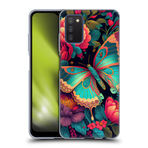 JK Stewart Art Butterfly And Flowers Soft Gel Case for Samsung Galaxy A03s (2021)