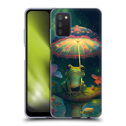 JK Stewart Art Frog With Umbrella Soft Gel Case for Samsung Galaxy A03s (2021)