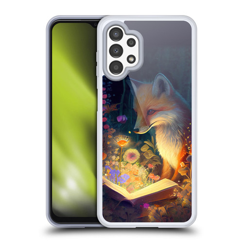 JK Stewart Art Fox Reading Soft Gel Case for Samsung Galaxy A13 (2022)