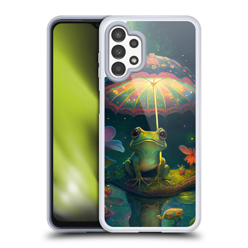 JK Stewart Art Frog With Umbrella Soft Gel Case for Samsung Galaxy A13 (2022)