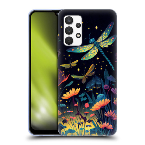 JK Stewart Art Dragonflies In Night Garden Soft Gel Case for Samsung Galaxy A32 (2021)