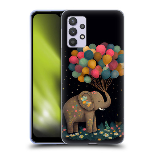 JK Stewart Art Elephant Holding Balloon Soft Gel Case for Samsung Galaxy A32 5G / M32 5G (2021)