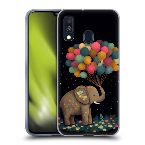 JK Stewart Art Elephant Holding Balloon Soft Gel Case for Samsung Galaxy A40 (2019)