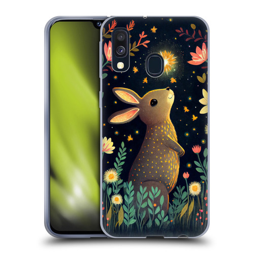 JK Stewart Art Rabbit Catching Falling Star Soft Gel Case for Samsung Galaxy A40 (2019)