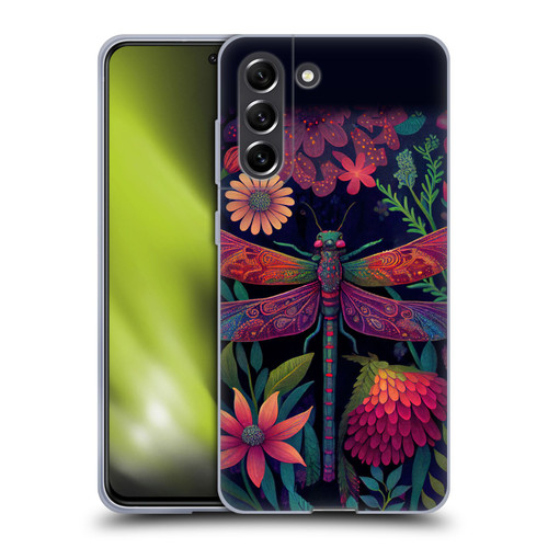 JK Stewart Art Dragonfly Purple Soft Gel Case for Samsung Galaxy S21 FE 5G