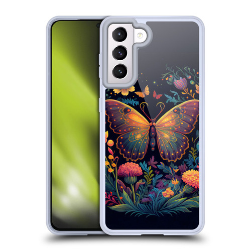 JK Stewart Art Butterfly In Night Garden Soft Gel Case for Samsung Galaxy S21 5G
