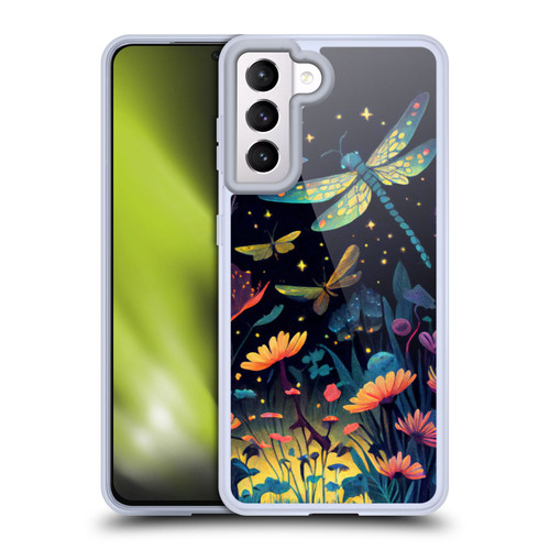 JK Stewart Art Dragonflies In Night Garden Soft Gel Case for Samsung Galaxy S21 5G
