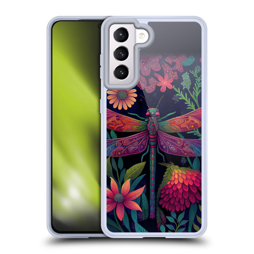 JK Stewart Art Dragonfly Purple Soft Gel Case for Samsung Galaxy S21 5G