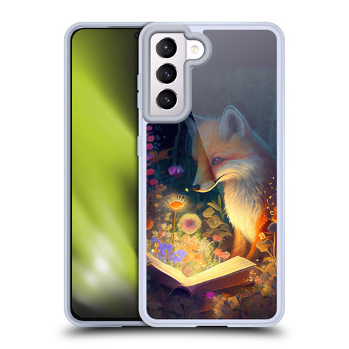 JK Stewart Art Fox Reading Soft Gel Case for Samsung Galaxy S21 5G