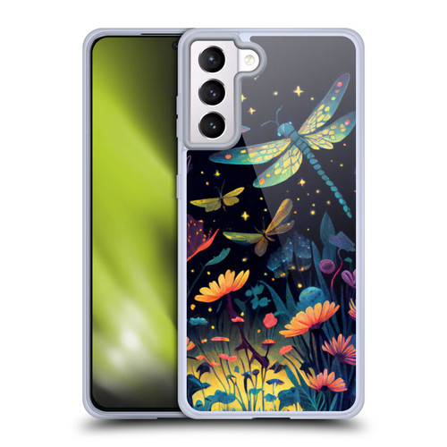JK Stewart Art Dragonflies In Night Garden Soft Gel Case for Samsung Galaxy S21+ 5G