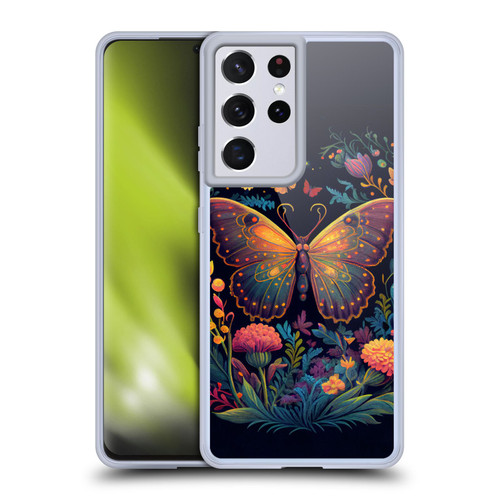 JK Stewart Art Butterfly In Night Garden Soft Gel Case for Samsung Galaxy S21 Ultra 5G