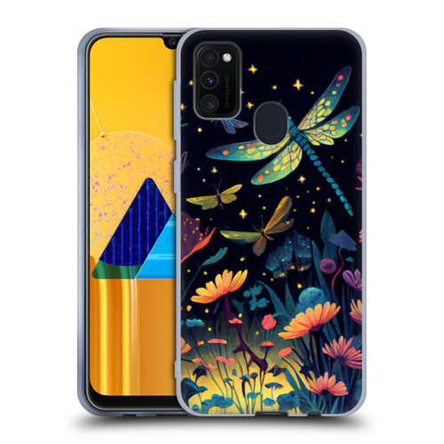 JK Stewart Art Dragonflies In Night Garden Soft Gel Case for Samsung Galaxy M30s (2019)/M21 (2020)