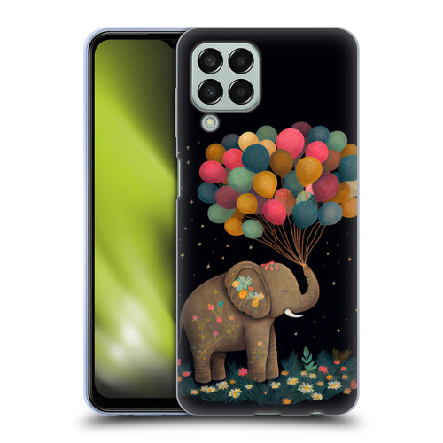 JK Stewart Art Elephant Holding Balloon Soft Gel Case for Samsung Galaxy M33 (2022)