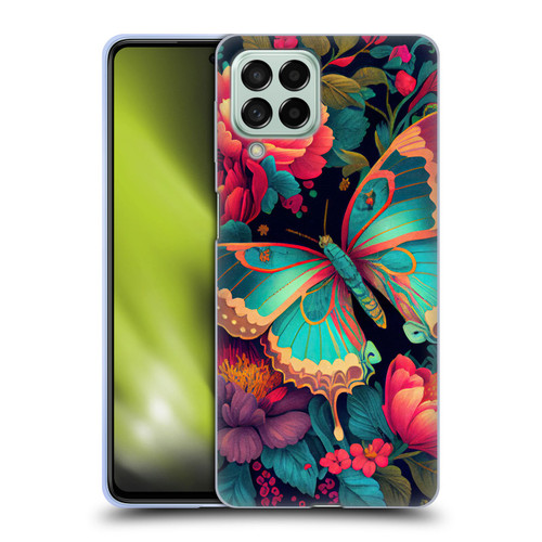 JK Stewart Art Butterfly And Flowers Soft Gel Case for Samsung Galaxy M53 (2022)