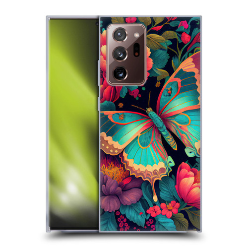 JK Stewart Art Butterfly And Flowers Soft Gel Case for Samsung Galaxy Note20 Ultra / 5G