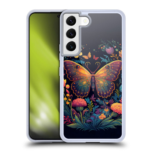 JK Stewart Art Butterfly In Night Garden Soft Gel Case for Samsung Galaxy S22 5G