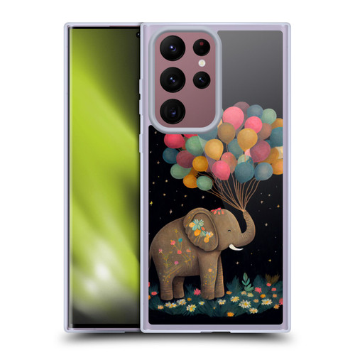 JK Stewart Art Elephant Holding Balloon Soft Gel Case for Samsung Galaxy S22 Ultra 5G