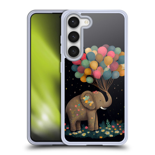 JK Stewart Art Elephant Holding Balloon Soft Gel Case for Samsung Galaxy S23 5G