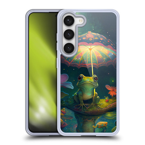 JK Stewart Art Frog With Umbrella Soft Gel Case for Samsung Galaxy S23 5G