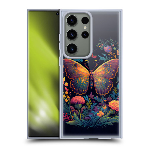 JK Stewart Art Butterfly In Night Garden Soft Gel Case for Samsung Galaxy S23 Ultra 5G