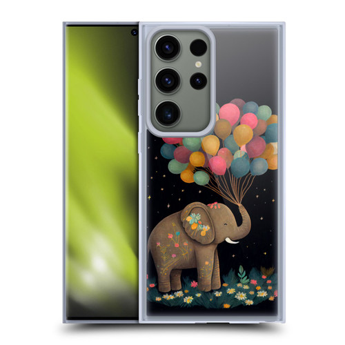 JK Stewart Art Elephant Holding Balloon Soft Gel Case for Samsung Galaxy S23 Ultra 5G