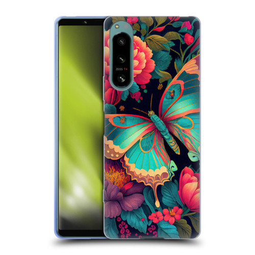 JK Stewart Art Butterfly And Flowers Soft Gel Case for Sony Xperia 5 IV