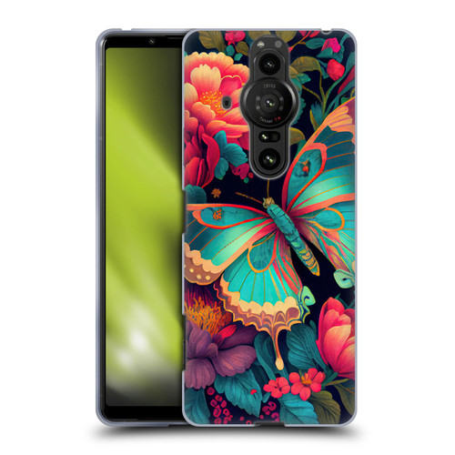 JK Stewart Art Butterfly And Flowers Soft Gel Case for Sony Xperia Pro-I