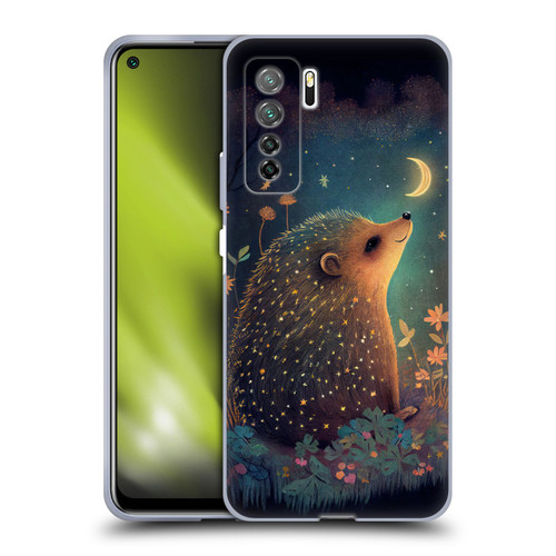 JK Stewart Graphics Hedgehog Looking Up At Stars Soft Gel Case for Huawei Nova 7 SE/P40 Lite 5G