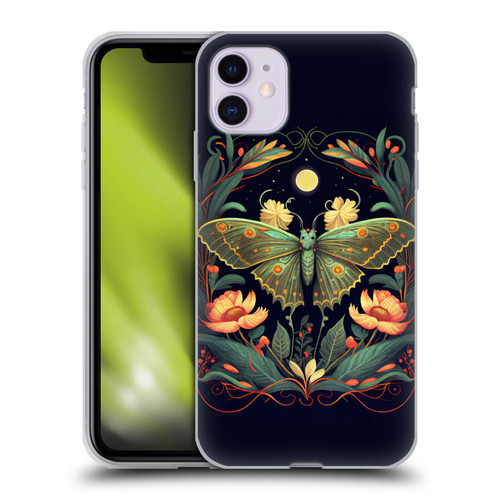 JK Stewart Graphics Lunar Moth Night Garden Soft Gel Case for Apple iPhone 11