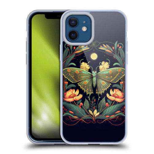 JK Stewart Graphics Lunar Moth Night Garden Soft Gel Case for Apple iPhone 12 / iPhone 12 Pro