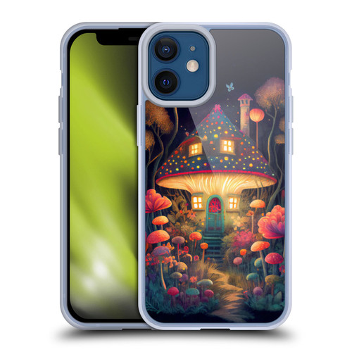 JK Stewart Graphics Mushroom Cottage Night Garden Soft Gel Case for Apple iPhone 12 Mini